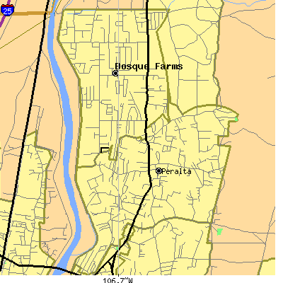 Zip code 87042 close-up map