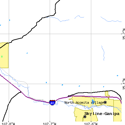 Zip code 87049 close-up map