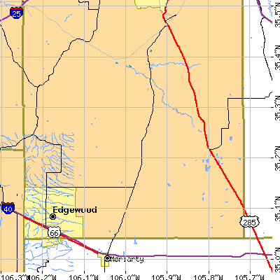 Zip code 87056 close-up map