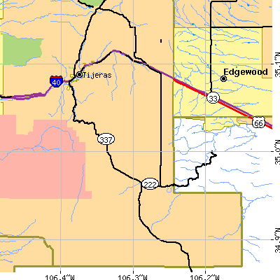 Zip code 87059 close-up map