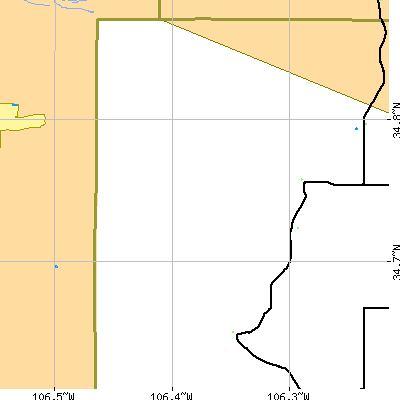 Zip code 87061 close-up map