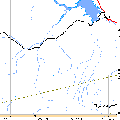 Zip code 87064 close-up map