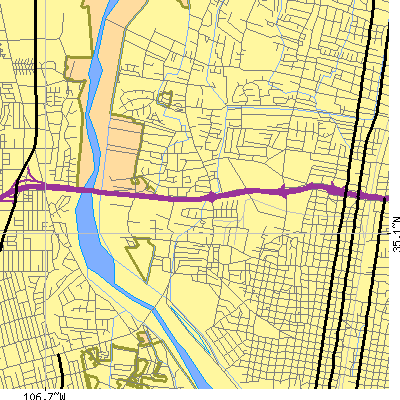 Zip code 87104 close-up map