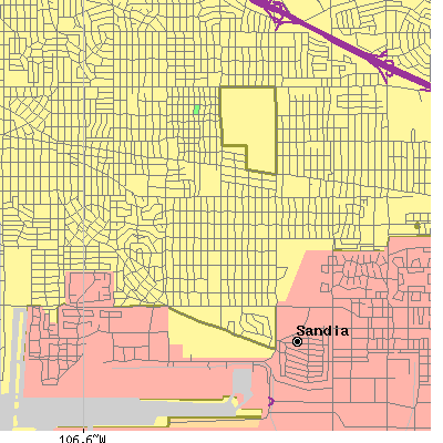 Zip code 87108 close-up map