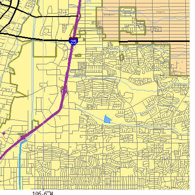 Zip code 87109 close-up map