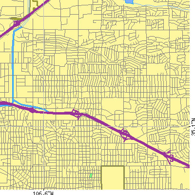 Zip code 87110 close-up map