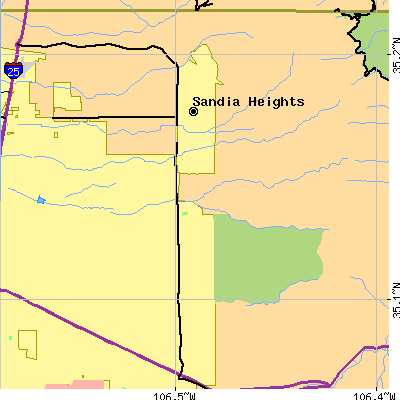 Zip code 87111 close-up map