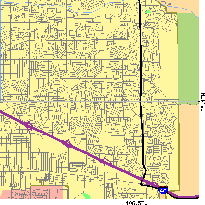 Zip code 87112 close-up map