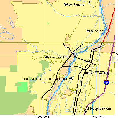 Zip code 87114 close-up map