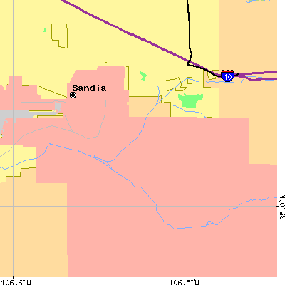 Zip code 87116 close-up map