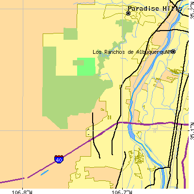 Zip code 87120 close-up map