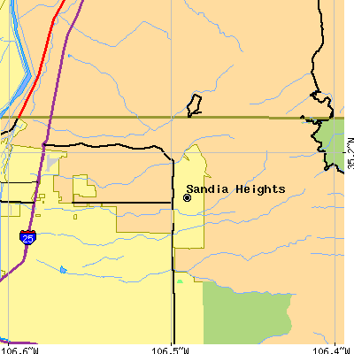 Zip code 87122 close-up map