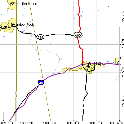 Zip code 87301 close-up map