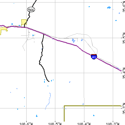 Zip code 87316 close-up map