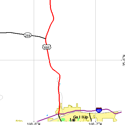 Zip code 87317 close-up map