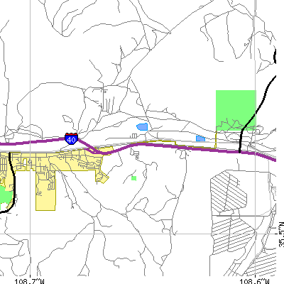 Zip code 87322 close-up map