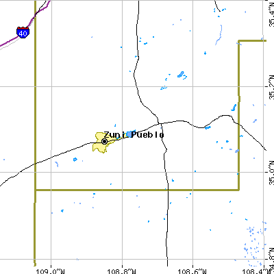 Zip code 87327 close-up map