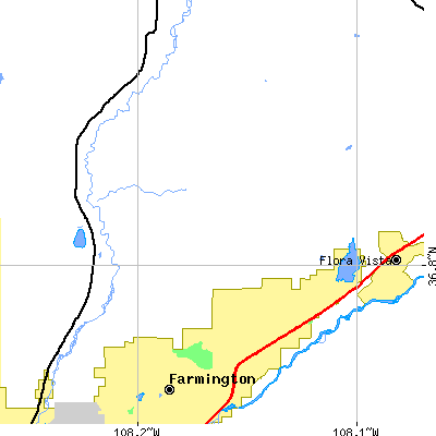 Zip code 87402 close-up map