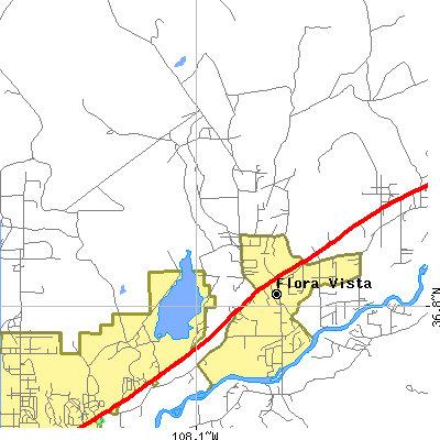 Zip code 87415 close-up map