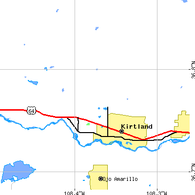 Zip code 87417 close-up map