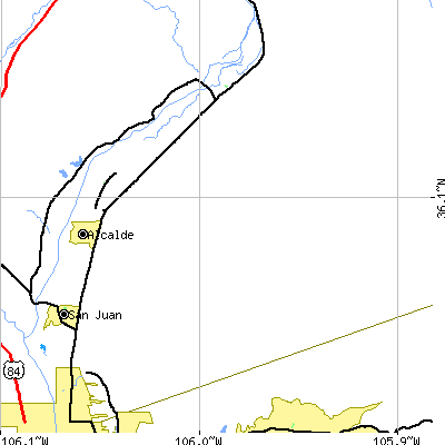 Zip code 87511 close-up map
