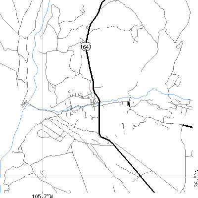 Zip code 87513 close-up map