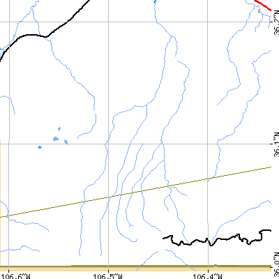 Zip code 87516 close-up map
