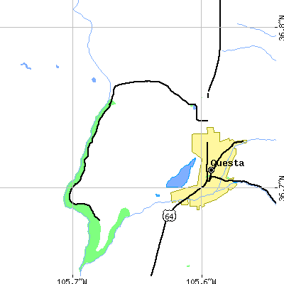 Zip code 87519 close-up map