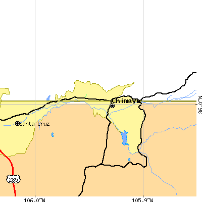 Zip code 87522 close-up map