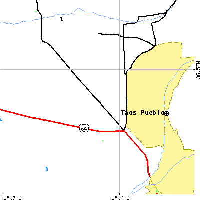 Zip code 87529 close-up map