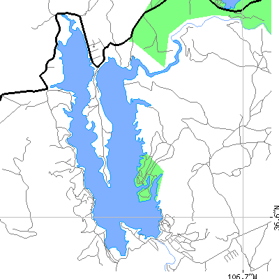 Zip code 87533 close-up map