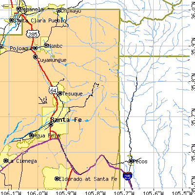 Zip code 87535 close-up map