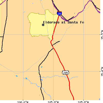 Zip code 87540 close-up map