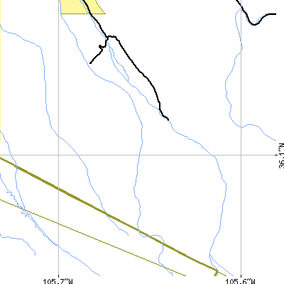 Zip code 87543 close-up map