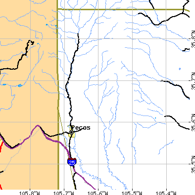 Zip code 87552 close-up map