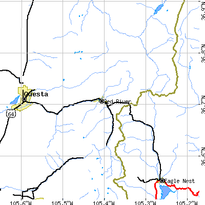 Zip code 87558 close-up map