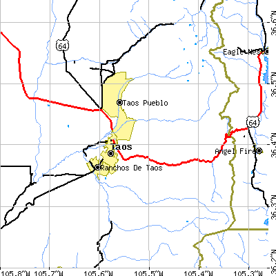 Zip code 87571 close-up map