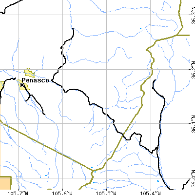 Zip code 87579 close-up map