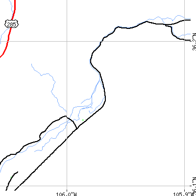 Zip code 87582 close-up map