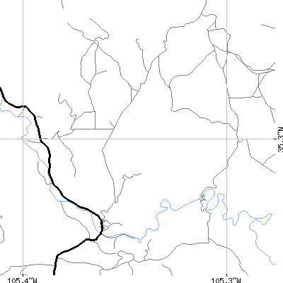 Zip code 87583 close-up map