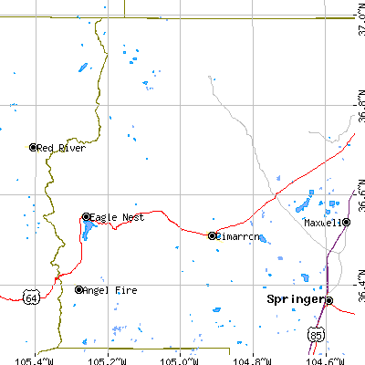 Zip code 87714 close-up map