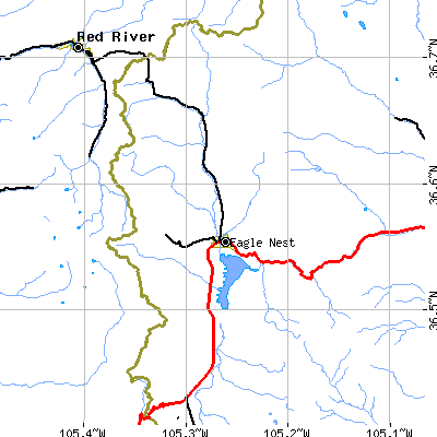 Zip code 87718 close-up map