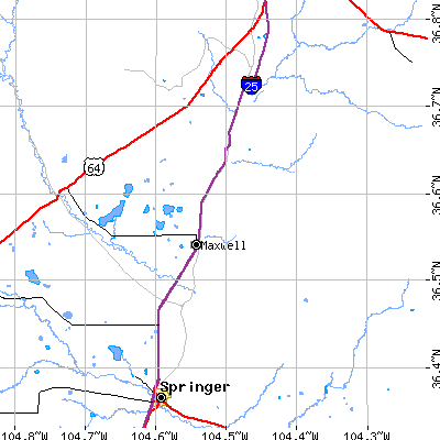 Zip code 87728 close-up map