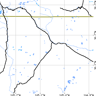 Zip code 87734 close-up map
