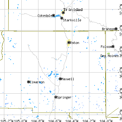 Zip code 87740 close-up map