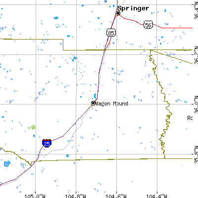Zip code 87752 close-up map