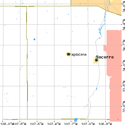 Zip code 87825 close-up map