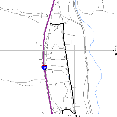 Zip code 87828 close-up map