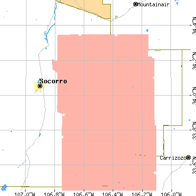 Zip code 87832 close-up map