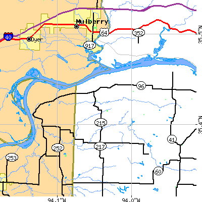 Zip code 72930 close-up map